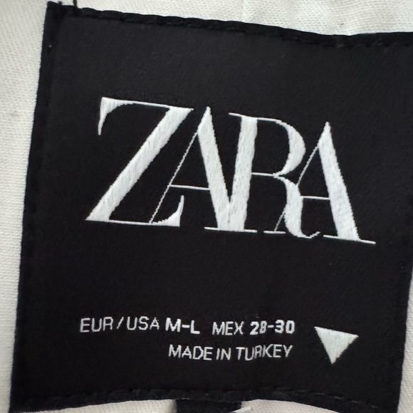 ZARA Oversized Pinstripe Blazer White Black Stripe Size M-L - Picture 6 of 6